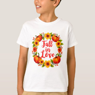 Fall in Love: Vibrant Autumn Wreath Design T-Shirt