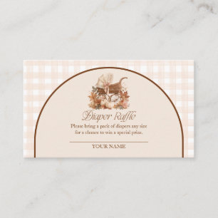 Fall In Love Vintage Carriage Diaper Raffle Enclosure Card