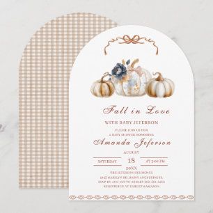 Fall in Love Watercolor Baby Shower  Invitation