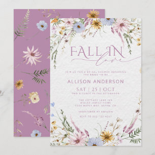 Fall In Love Watercolor Bridal Shower Invitation