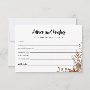 Fall in love   Wedding Advice and well Wishes Card