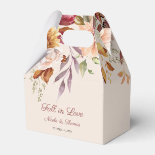 Fall in Love Wedding Favour Box, Autumn Wedding Favour Box