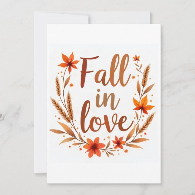 Fall In Love Wedding Invitation (Front)