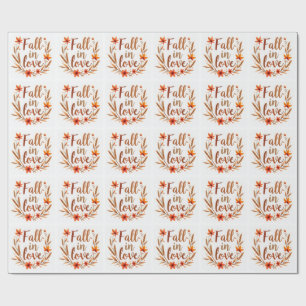 Fall In Love Wedding Wrapping Paper