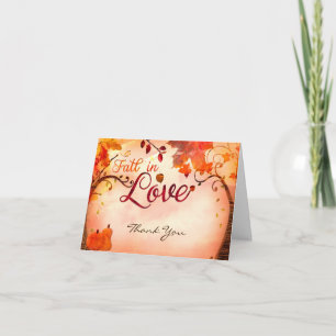 Fall in Love Whimsical Autumn Thank You