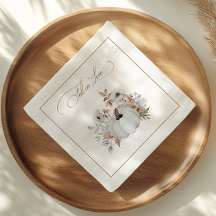 Fall in Love White Pumpkin Napkin