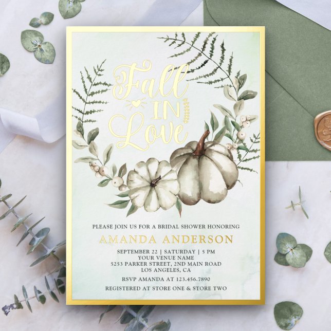 Fall in Love White Pumpkin Sage Bridal Shower (Creator Uploaded)