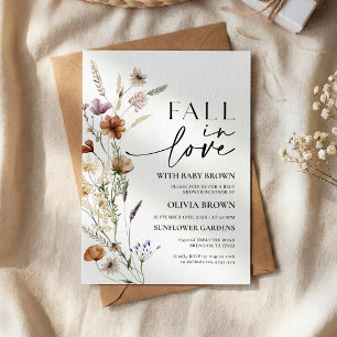 Fall in Love Wildflower Baby Shower Invitation