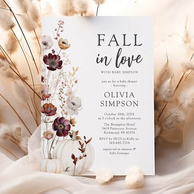Fall in Love Wildflower Baby Shower Invitation (Creator Uploaded)