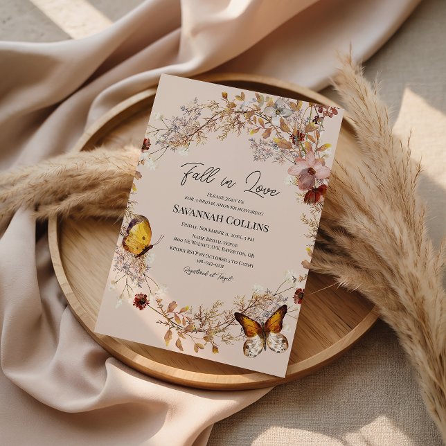 Fall in Love Wildflower Bridal Shower Invitation (Creator Uploaded)