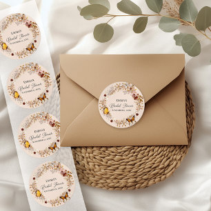Fall in Love Wildflower Bridal Shower Sticker