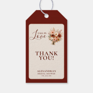 Fall In Love Wildflower Floral Boho Bridal Shower Gift Tags