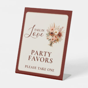 Fall In Love Wildflower Floral Boho Bridal Shower Pedestal Sign