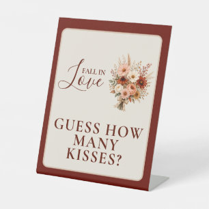 Fall In Love Wildflower Floral Boho Bridal Shower Pedestal Sign