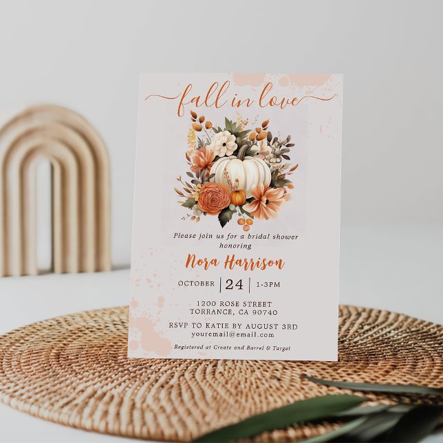  Fall In Love Wildflower Pattern Bridal Shower Invitation (Creator Uploaded)