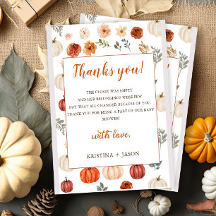 Fall In Love Wildflower Pattern Thank You Card