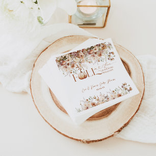 Fall in love Wildflower Rustic Baby Shower  Napkin