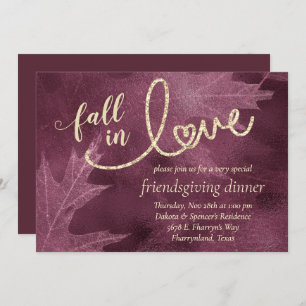 Fall in Love with Autumn Mulberry Friendsgiving Invitation