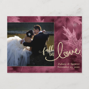 Fall in Love with Autumn Mulberry Photo Thanks Postcard