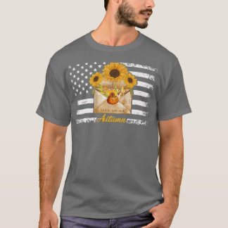 Fall In Love With Autumn Pumpkin Sunflower Funny A T-Shirt