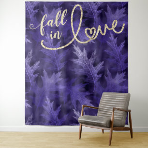 Fall in Love with Autumn Purple Photo Backdrop Tapestry