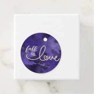 Fall in Love with Autumn Royal Purple Thank You Favour Tags