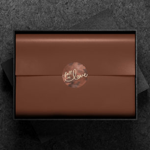 Fall in Love with Autumn   Rustic Boho Chic Orange Classic Round Sticker