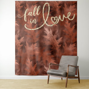 Fall in Love with Autumn Rustic Photo Backdrop Tapestry
