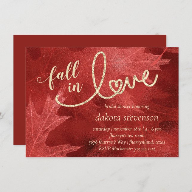 Fall in Love with Autumn | Rustic Thanksgiving Invitation (Front/Back)