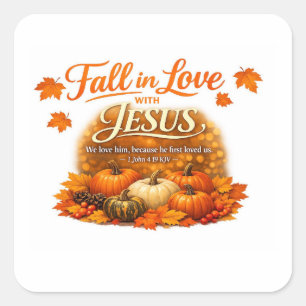 Fall In Love With Jesus Sticker – 1 John 4:19 KJV
