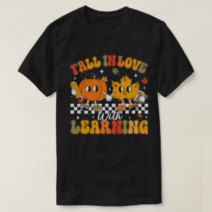 Fall in Love with Learning Cute Pumpkin Maple Leaf T-Shirt