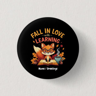 Fall in Love with Learning Funny Halloween Design 3 Cm Round Badge