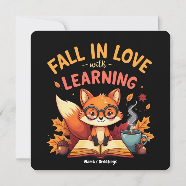Fall in Love with Learning Funny Halloween Design  Invitation (Front)
