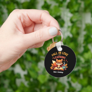 Fall in Love with Learning Funny Halloween Design  Key Ring