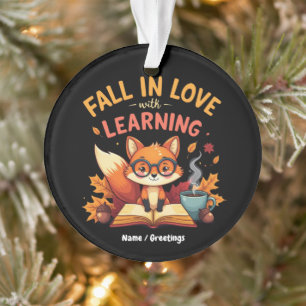 Fall in Love with Learning Funny Halloween Design Ornament