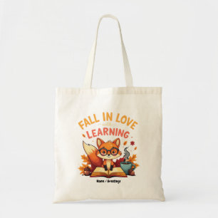 Fall in Love with Learning Funny Halloween Design Tote Bag