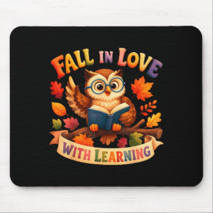 Fall in love with learning owl funny thanksgiving mouse mat