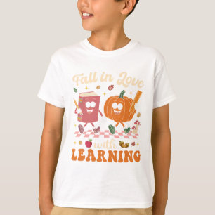 Fall In Love With Learning Retro Halloween Teacher T-Shirt