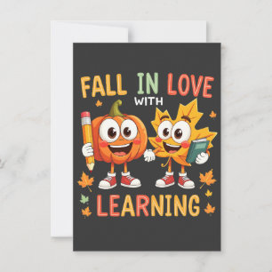 Fall in Love with Learning Teaching School  Invitation