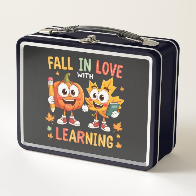 Fall in Love with Learning Teaching School  Metal Lunch Box (Front)