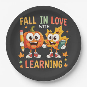 Fall in Love with Learning Teaching School  Paper Plate