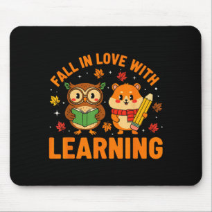 Fall In Love With Learning Vintage Owl And Hamster Mouse Mat