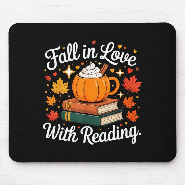 Fall In Love With Reading Autumn Pumpkin Mug Book  Mouse Mat (Front)