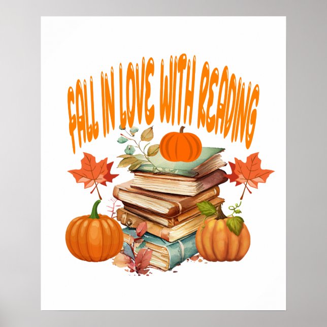 Fall in love with reading, Book Lover Poster (Front)
