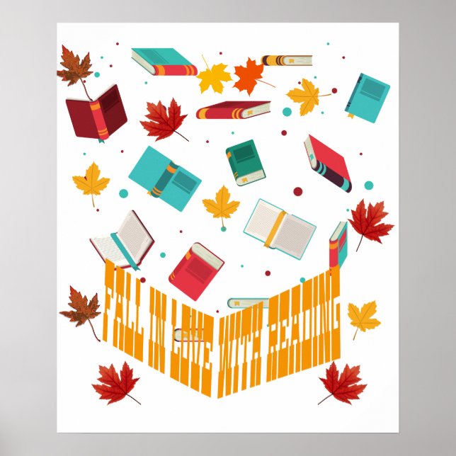 Fall in love with reading, Book Lover Poster (Front)