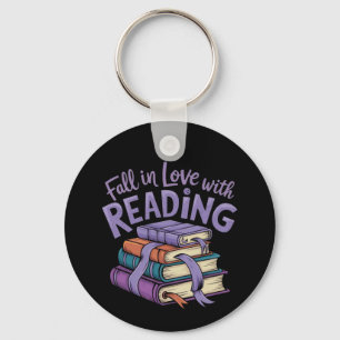 Fall in Love with Reading Cosy Books Autumn Vibes Key Ring