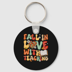 Fall In Love With Teaching Autumn Thanksgiving Tea Key Ring