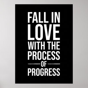 Fall In Love With The Process - Gym, Hustle Poster