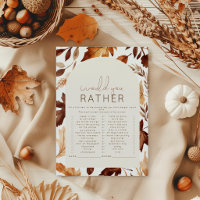 Fall In Love Would She Rather Baby Shower Game