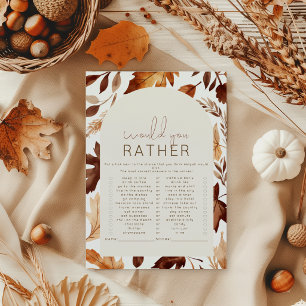 Fall In Love Would She Rather Baby Shower Game Poster